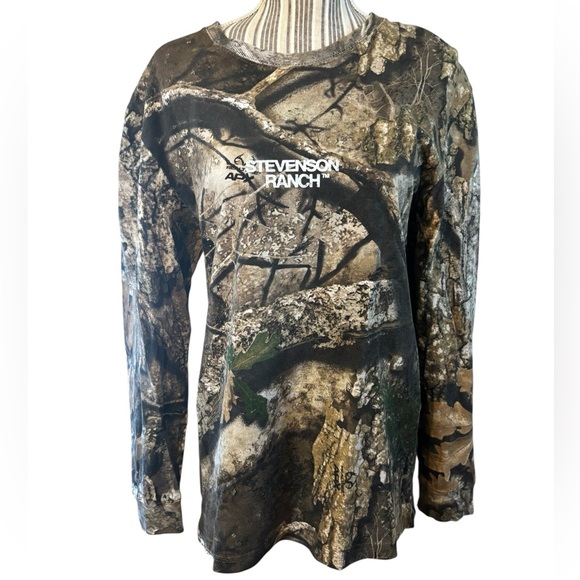 Stevenson Ranch Other - NEW Stevenson Ranch Tee Med Camo Long Slv Brown/Green Unisex Realtree APX Cotton